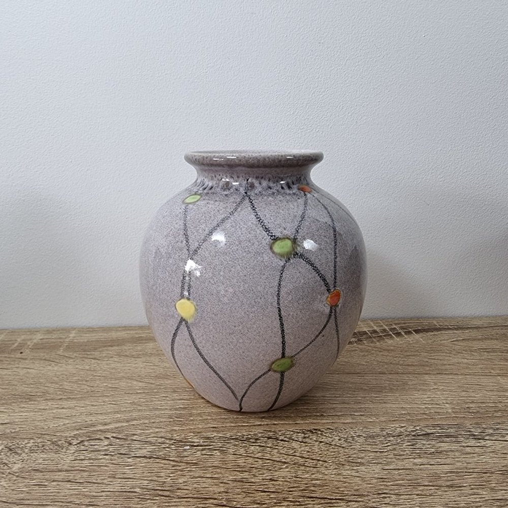 Vintage 1980s Purple Ultra Violet Vase West German 14 cm H - Picture 3 of 10